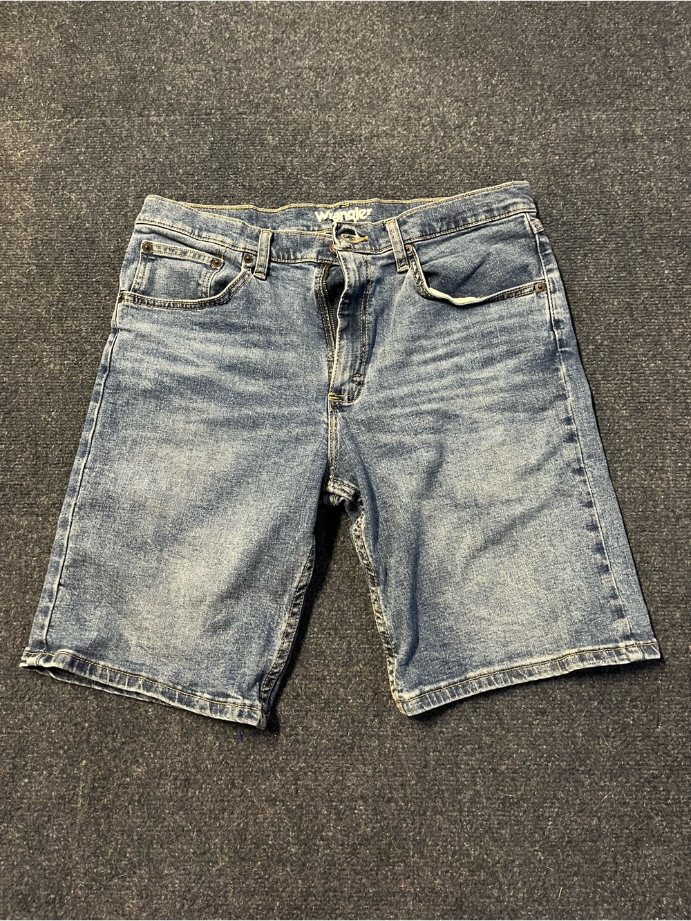 Wrangler Light Blue Washed Denim Shorts